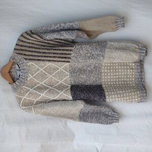 CTME Vintage Tan and Gray Sweater M